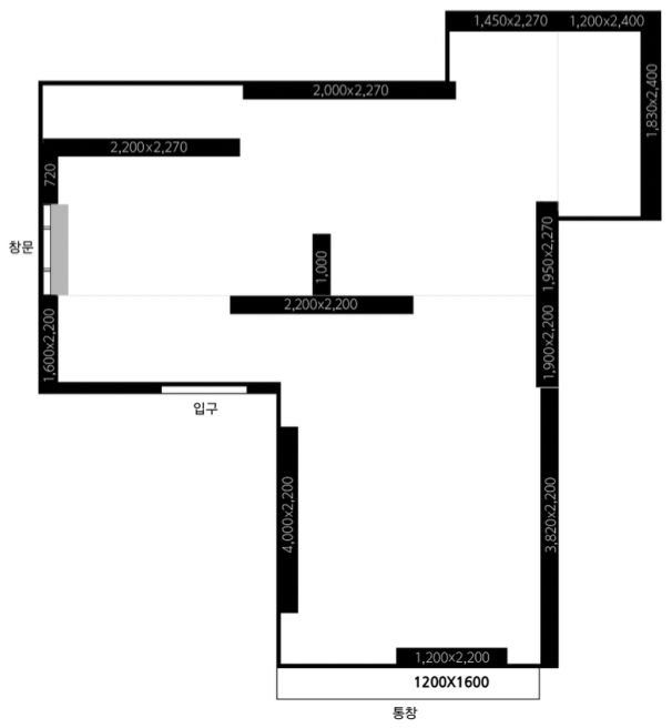 Floor plan of the pop-up store