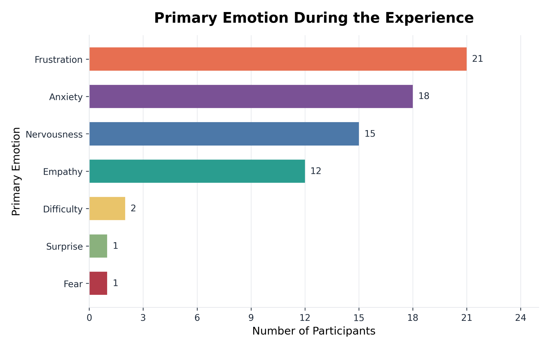 Primary emotion during the experience